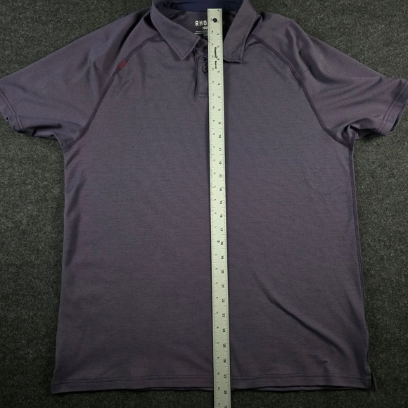 Rhone Men's Purple Delta Pique Performance Polo Golf Shirt Short Sleeve Size L - Picture 7 of 12